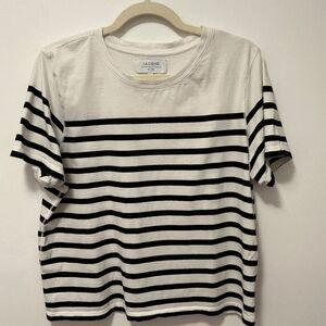 LA LIGNE NYC STRIPE SHORT SLEEVE T SHIRT SIZE M